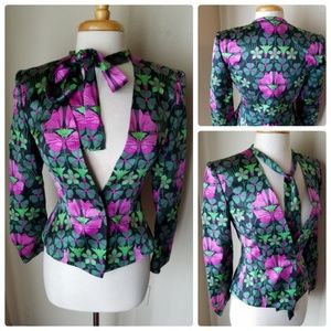 Felipe Varela Madrid Floral Blazer With Bow